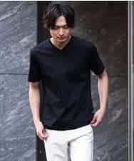 KHKGS41034 a.v.v MEN(アー・ヴェ・ヴェ) 【接触冷感/S-XXL】シルケットスムースVネックTシャツ ライトグレー