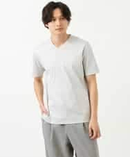 KHKGS41034 a.v.v MEN(アー・ヴェ・ヴェ) 【接触冷感/S-XXL】シルケットスムースVネックTシャツ ライトグレー