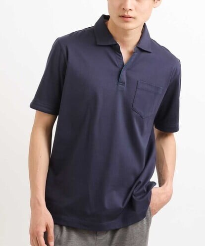 KHKGS43054 a.v.v MEN 【接触冷感/S-XXL】シルケットスムーススキッパーポロシャツ