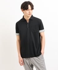 KHKGS43054 a.v.v MEN(アー・ヴェ・ヴェ) 【接触冷感/S-XXL】シルケットスムーススキッパーポロシャツ ネイビー