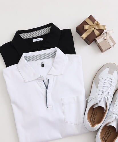 KHKGS43054 a.v.v MEN 【S-XXL】シルケットスムーススキッパーポロシャツ