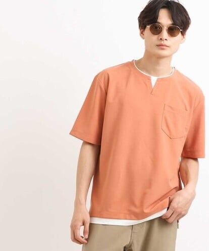 KHKGS50039 a.v.v MEN 【接触冷感/S-XXL】梨地フェイクレイヤードカットソー