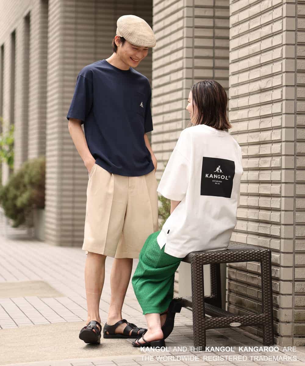 KHKGS52049 a.v.v MEN(アー・ヴェ・ヴェ) 【コラボ/KANGOL】胸ポケットプリントTシャツ ホワイト