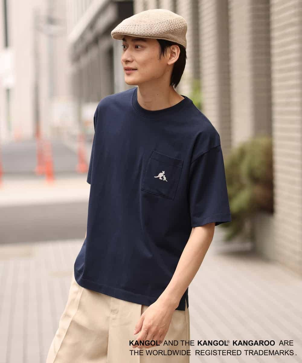 KHKGS52049 a.v.v MEN(アー・ヴェ・ヴェ) 【コラボ/KANGOL】胸ポケットプリントTシャツ ホワイト