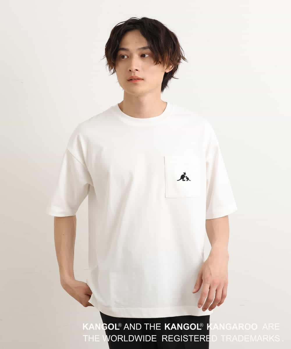 KHKGS52049 a.v.v MEN(アー・ヴェ・ヴェ) 【コラボ/KANGOL】胸ポケットプリントTシャツ ホワイト