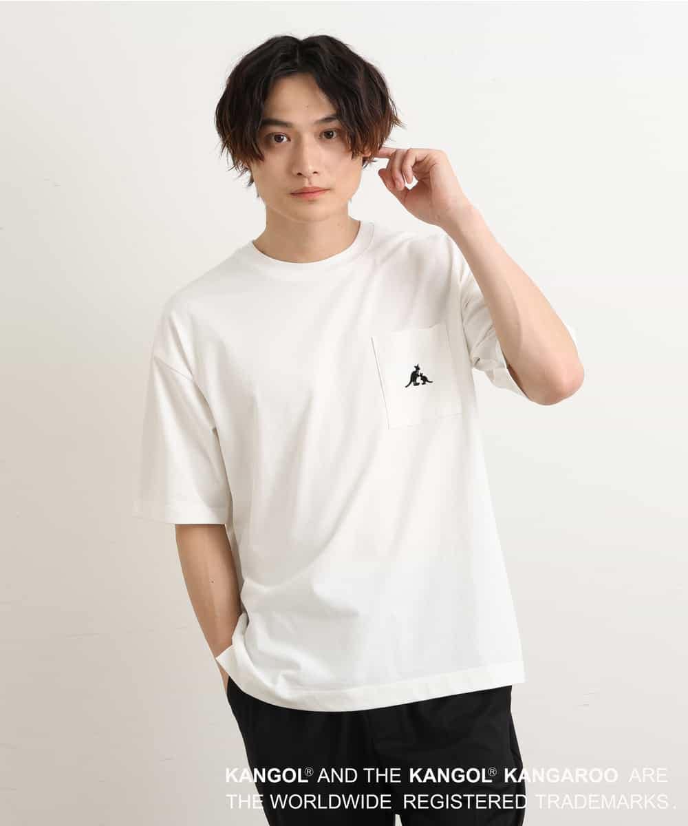 KHKGS52049 a.v.v MEN(アー・ヴェ・ヴェ) 【コラボ/KANGOL】胸ポケットプリントTシャツ ホワイト