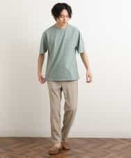 KHKGS58034 a.v.v MEN(アー・ヴェ・ヴェ) 【接触冷感/S-XXL】梨地セミワイドシルエットカットソー ミント