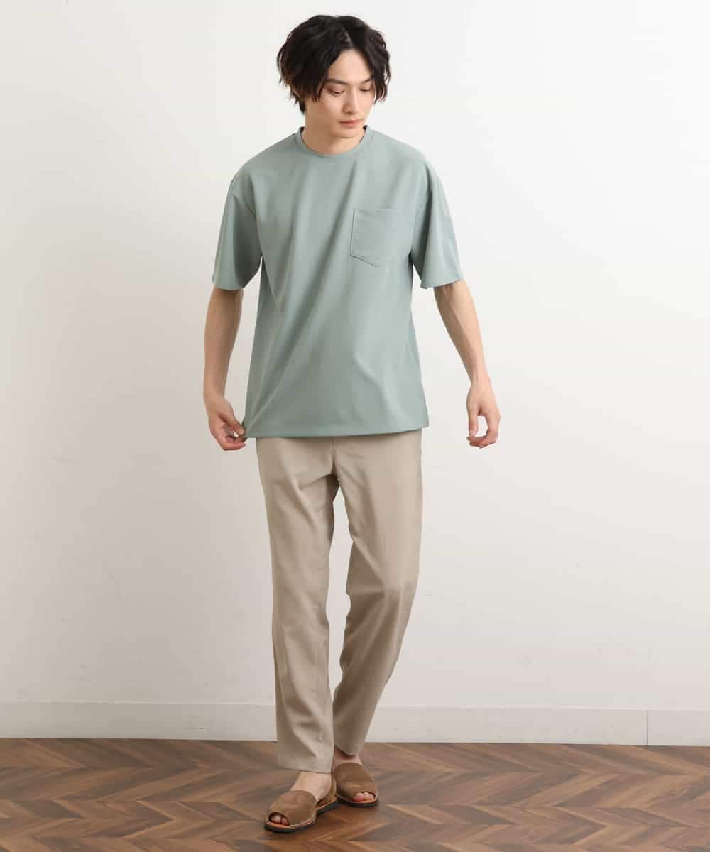 KHKGS58034 a.v.v MEN(アー・ヴェ・ヴェ) 【接触冷感/S-XXL】梨地セミワイドシルエットカットソー ミント