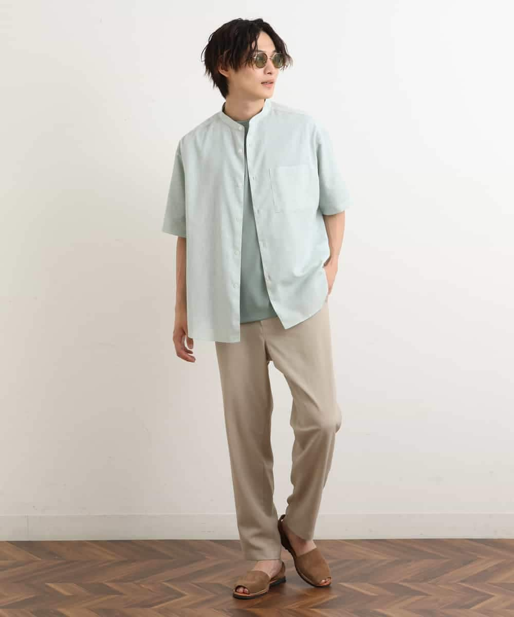 KHKGS58034 a.v.v MEN(アー・ヴェ・ヴェ) 【接触冷感/S-XXL】梨地セミワイドシルエットカットソー ミント