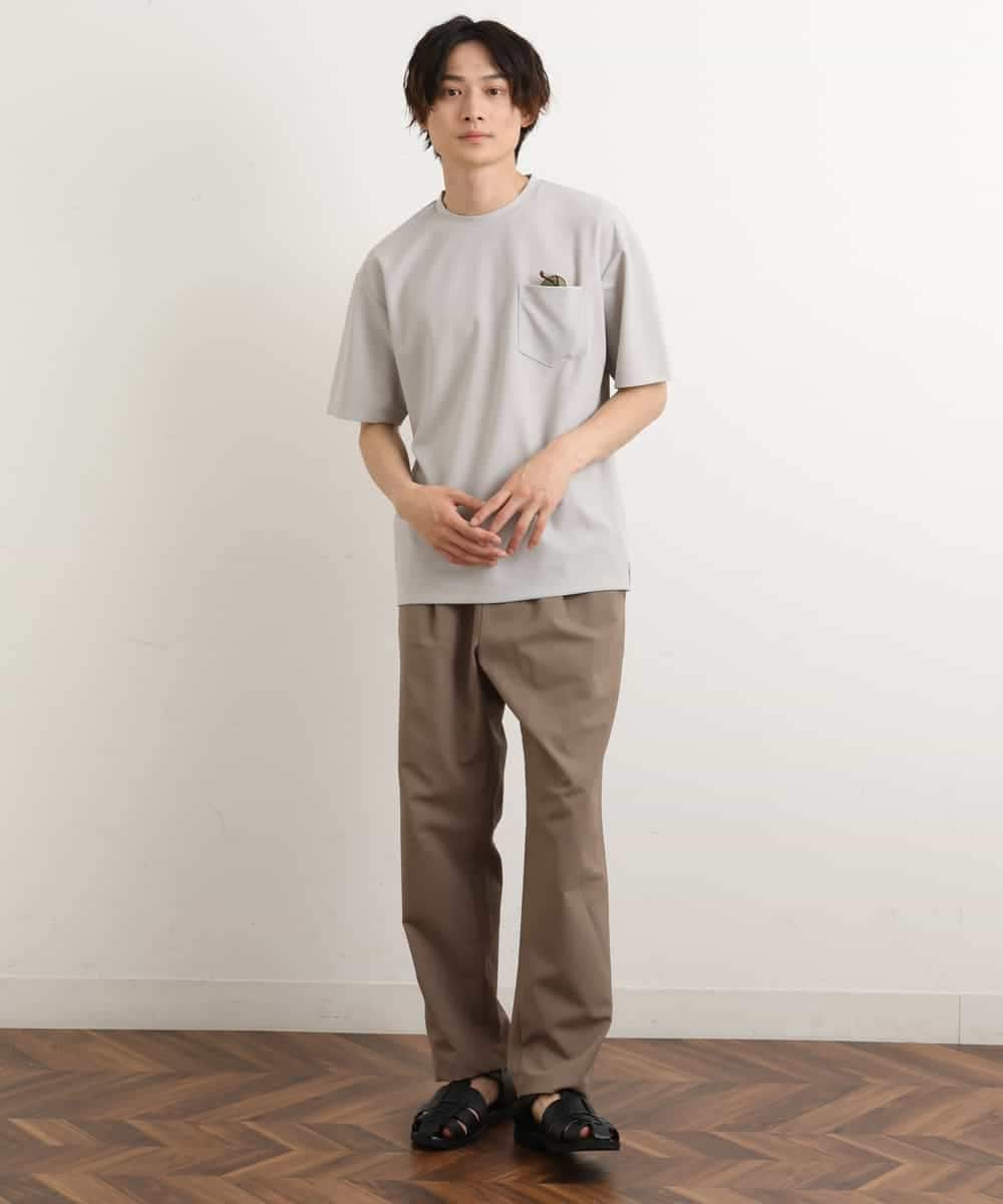 KHKGS58034 a.v.v MEN(アー・ヴェ・ヴェ) 【接触冷感/S-XXL】梨地セミワイドシルエットカットソー ミント