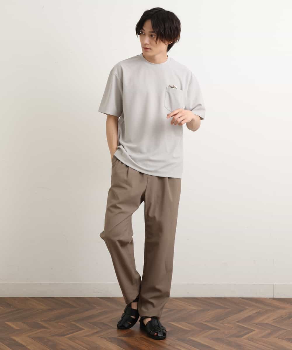 KHKGS58034 a.v.v MEN(アー・ヴェ・ヴェ) 【接触冷感/S-XXL】梨地セミワイドシルエットカットソー ミント