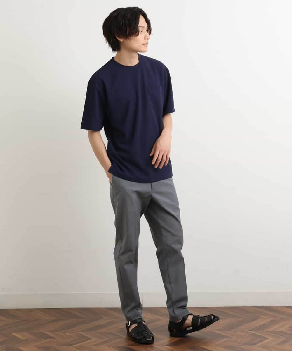 KHKGS58034 a.v.v MEN(アー・ヴェ・ヴェ) 【接触冷感/S-XXL】梨地セミワイドシルエットカットソー ミント