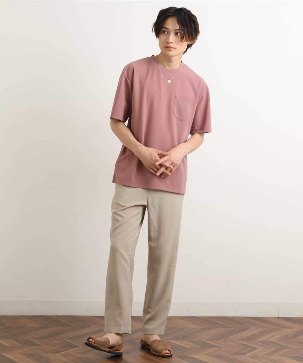 KHKGS58034 a.v.v MEN(アー・ヴェ・ヴェ) 【接触冷感/S-XXL】梨地セミワイドシルエットカットソー ミント