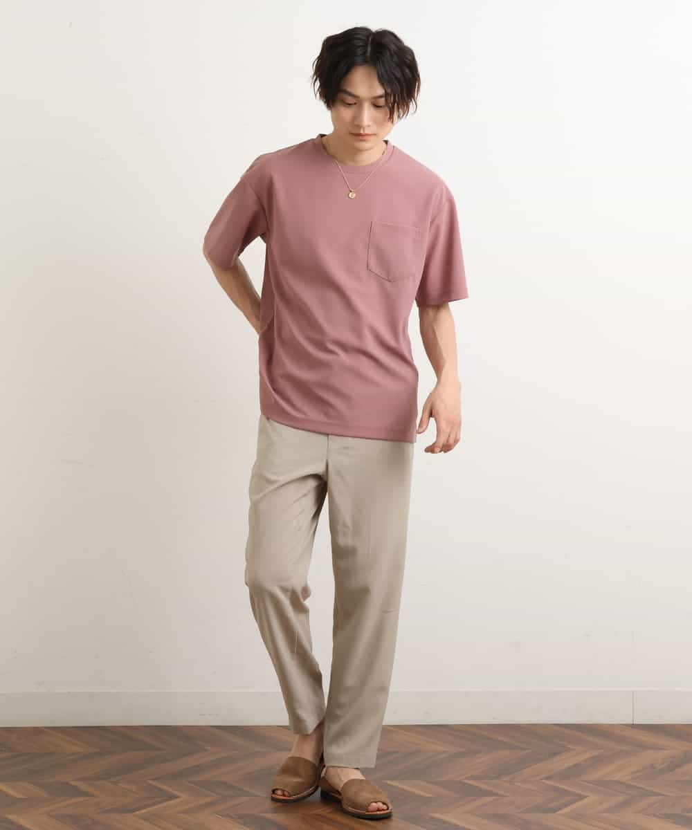 KHKGS58034 a.v.v MEN(アー・ヴェ・ヴェ) 【接触冷感/S-XXL】梨地セミワイドシルエットカットソー ミント