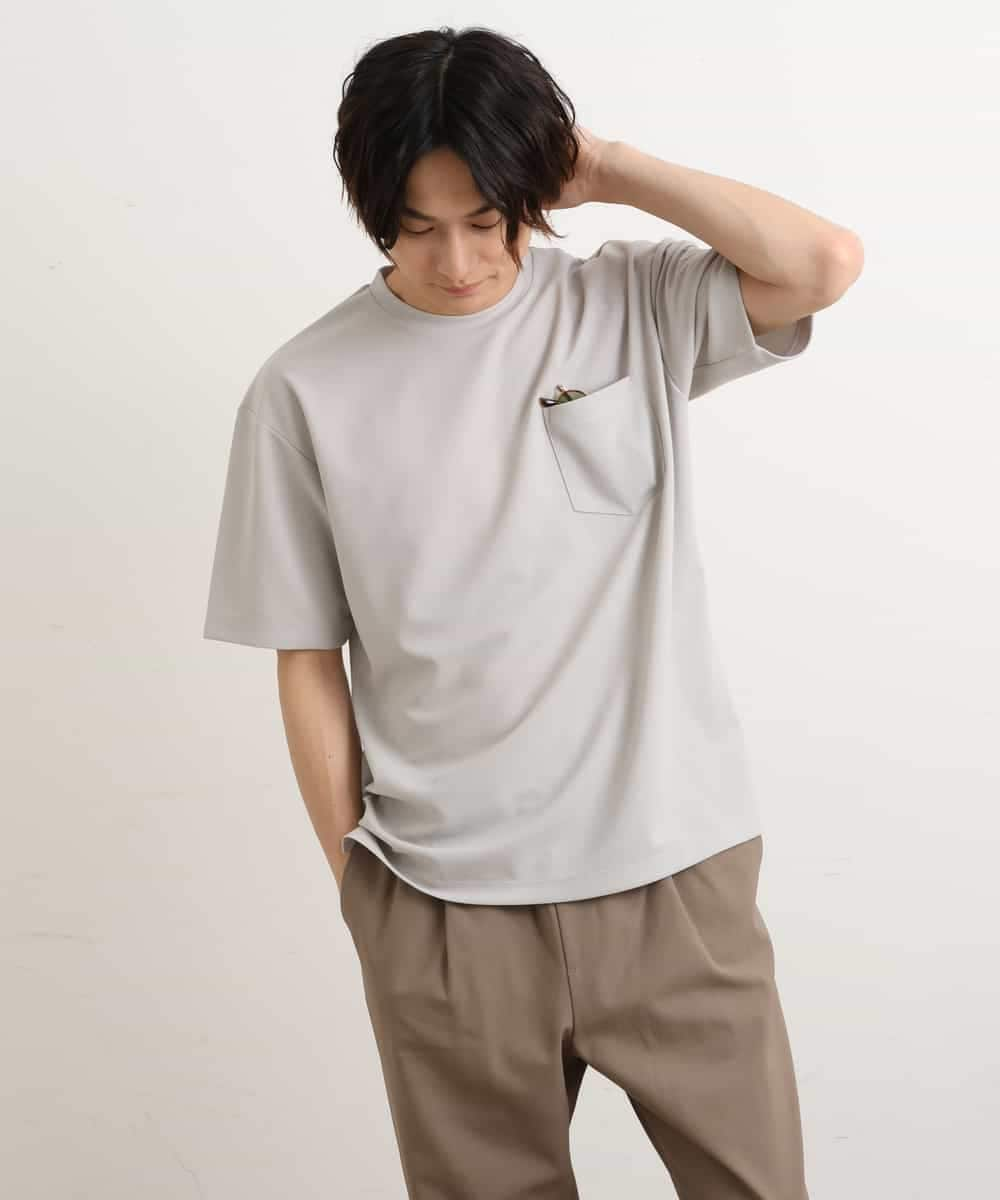 KHKGS58034 a.v.v MEN(アー・ヴェ・ヴェ) 【接触冷感/S-XXL】梨地セミワイドシルエットカットソー ミント