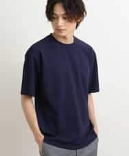 KHKGS58034 a.v.v MEN(アー・ヴェ・ヴェ) 【接触冷感/S-XXL】梨地セミワイドシルエットカットソー ネイビー