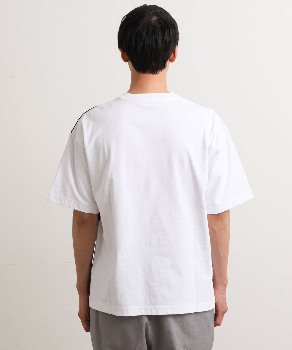 KHKGS68054 a.v.v MEN(アー・ヴェ・ヴェ) パッチワーク切り替えワイドシルエットカットソー（デザテクシリーズ） ホワイト