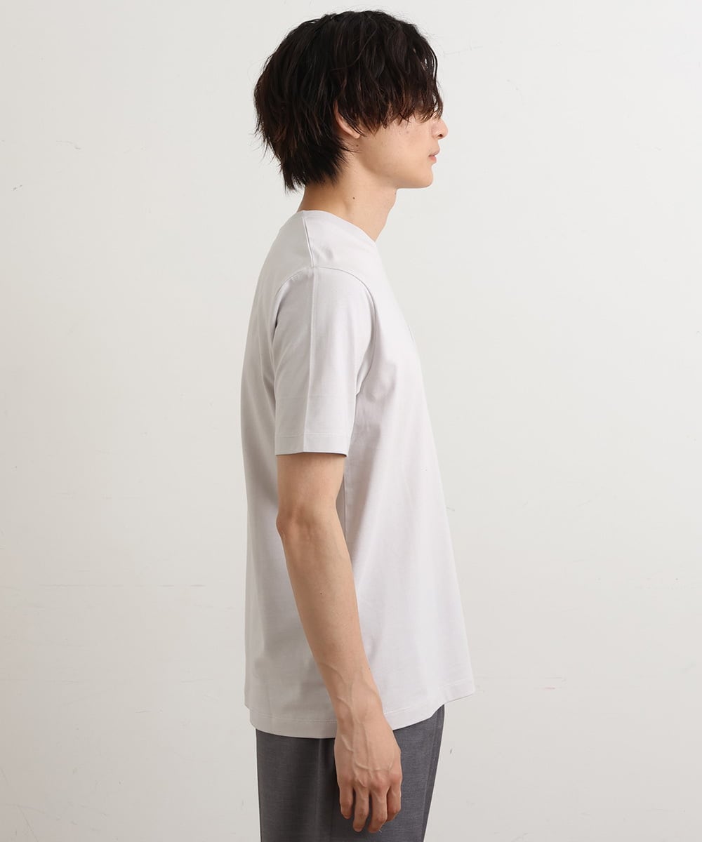 KHKGS75024 a.v.v MEN(アー・ヴェ・ヴェ) 【接触冷感/S-XXL】自転車刺繍Tシャツ ライトグレー