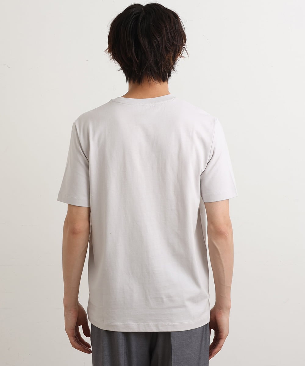 KHKGS75024 a.v.v MEN(アー・ヴェ・ヴェ) 【接触冷感/S-XXL】自転車刺繍Tシャツ ライトグレー