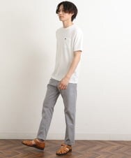 KHKGS75024 a.v.v MEN(アー・ヴェ・ヴェ) 【接触冷感/S-XXL】自転車刺繍Tシャツ ライトグレー