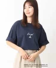 KHKGV15059 a.v.v MEN(アー・ヴェ・ヴェ) 【KANGOL】スクエアプリントロングシルエットTシャツ ネイビー