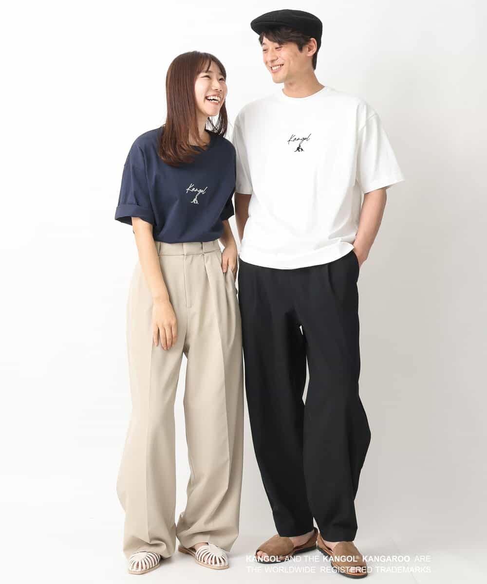 KHKGV15059 a.v.v MEN(アー・ヴェ・ヴェ) 【KANGOL】スクエアプリントロングシルエットTシャツ ホワイト
