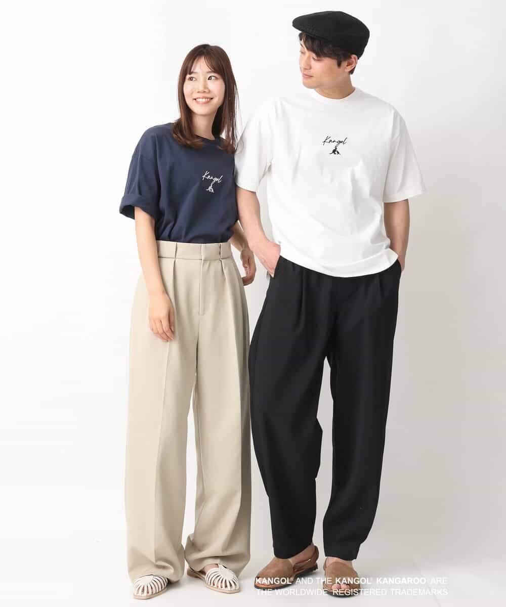KHKGV15059 a.v.v MEN(アー・ヴェ・ヴェ) 【KANGOL】スクエアプリントロングシルエットTシャツ ホワイト