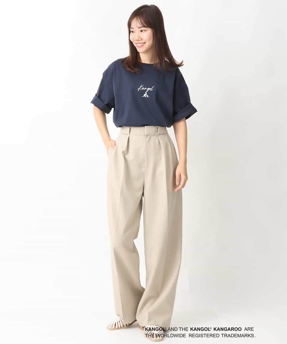 KHKGV15059 a.v.v MEN(アー・ヴェ・ヴェ) 【KANGOL】スクエアプリントロングシルエットTシャツ ホワイト