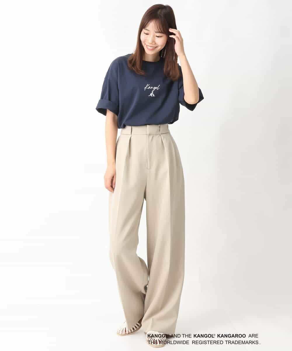 KHKGV15059 a.v.v MEN(アー・ヴェ・ヴェ) 【KANGOL】スクエアプリントロングシルエットTシャツ ホワイト