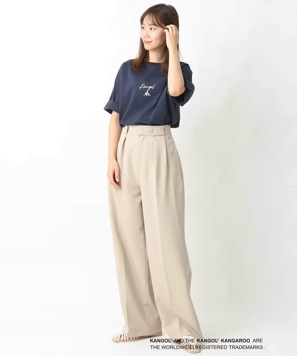 KHKGV15059 a.v.v MEN(アー・ヴェ・ヴェ) 【KANGOL】スクエアプリントロングシルエットTシャツ ホワイト