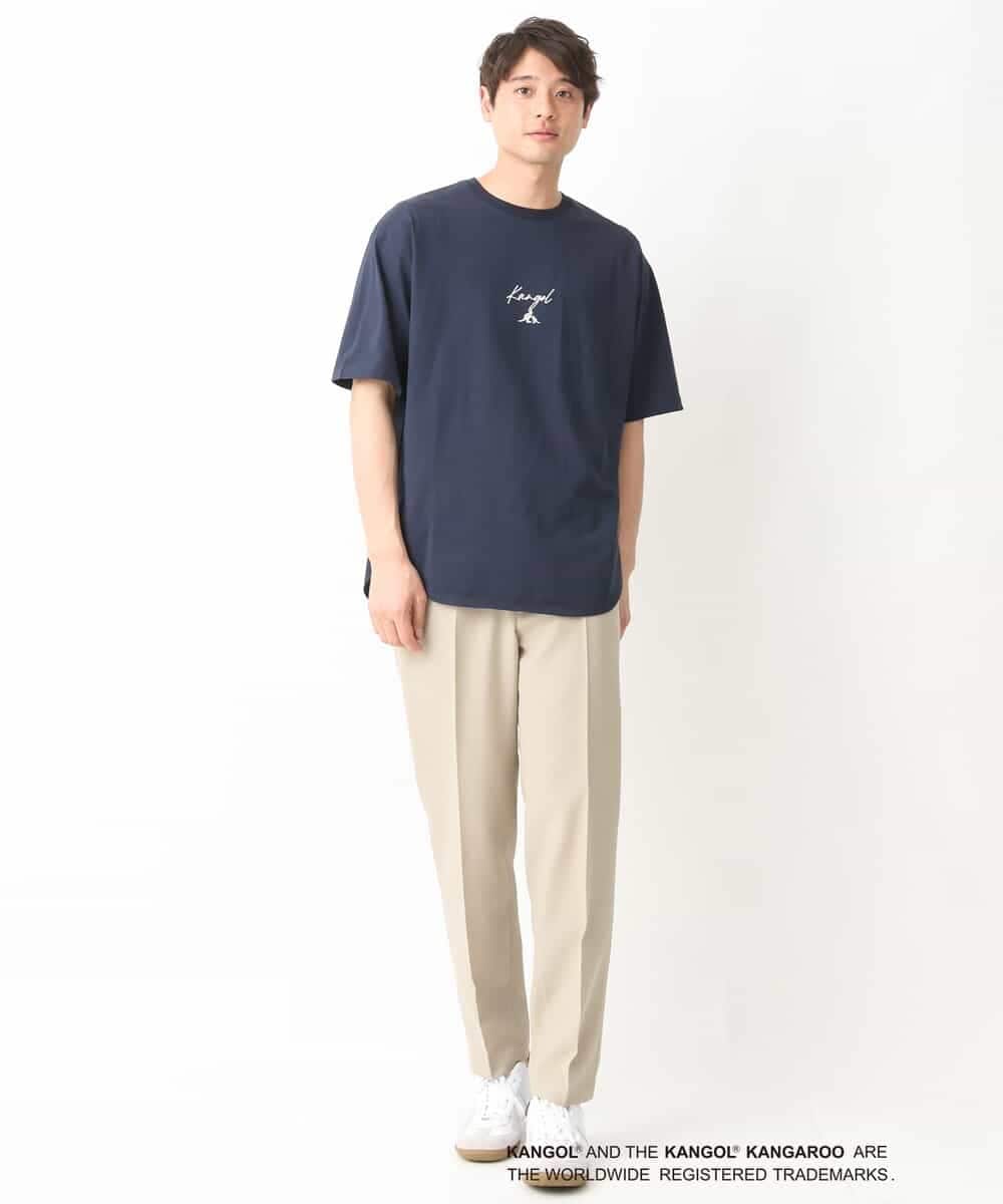 KHKGV15059 a.v.v MEN(アー・ヴェ・ヴェ) 【KANGOL】スクエアプリントロングシルエットTシャツ ホワイト