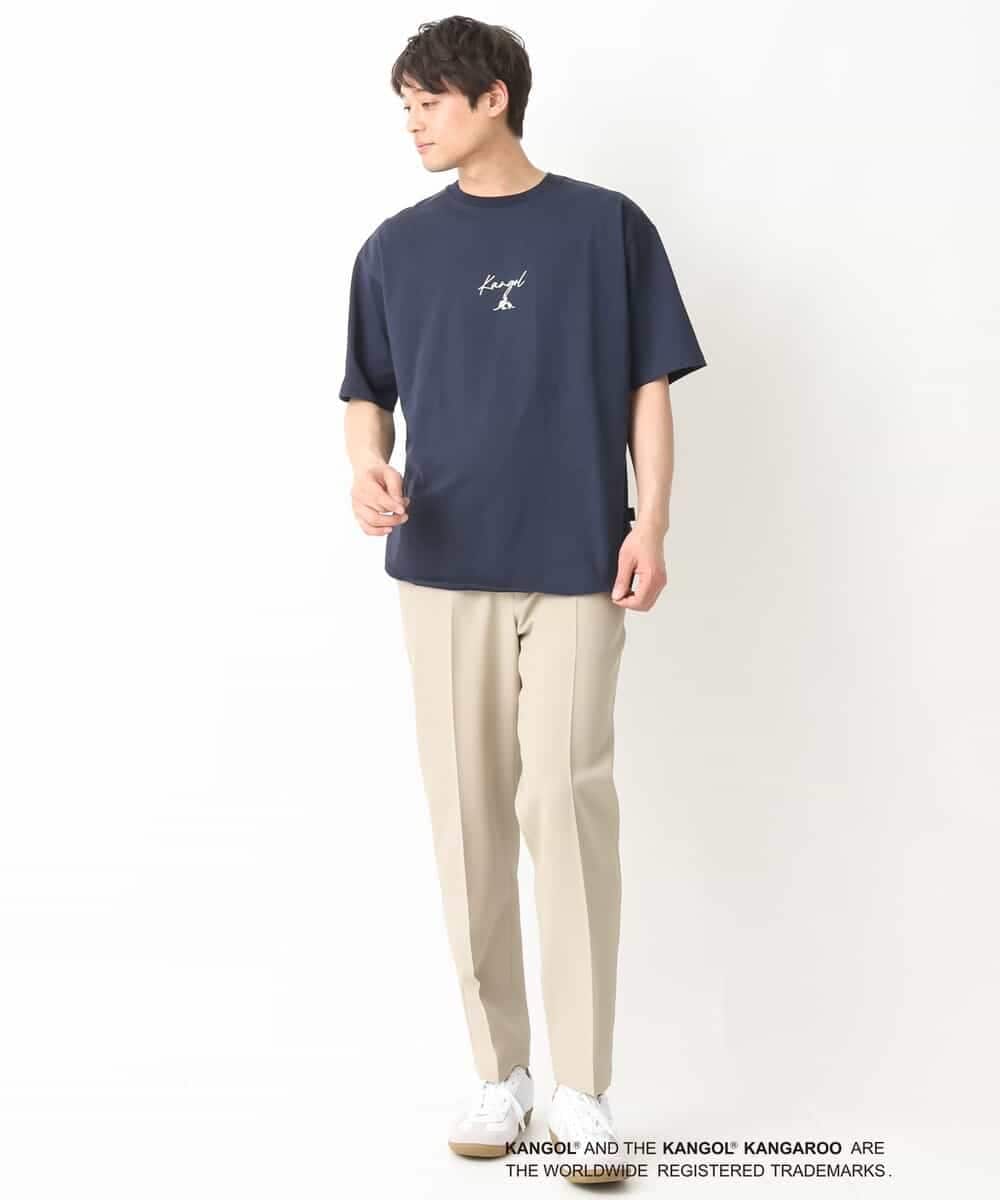 KHKGV15059 a.v.v MEN(アー・ヴェ・ヴェ) 【KANGOL】スクエアプリントロングシルエットTシャツ ホワイト