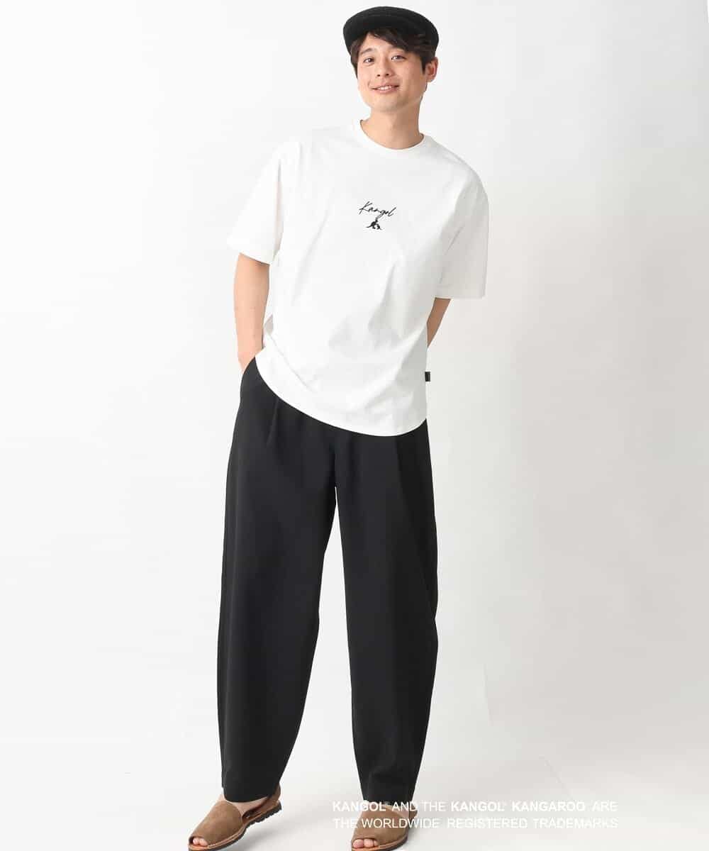 KHKGV15059 a.v.v MEN(アー・ヴェ・ヴェ) 【KANGOL】スクエアプリントロングシルエットTシャツ ホワイト