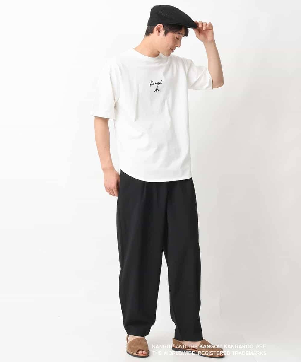 KHKGV15059 a.v.v MEN(アー・ヴェ・ヴェ) 【KANGOL】スクエアプリントロングシルエットTシャツ ホワイト