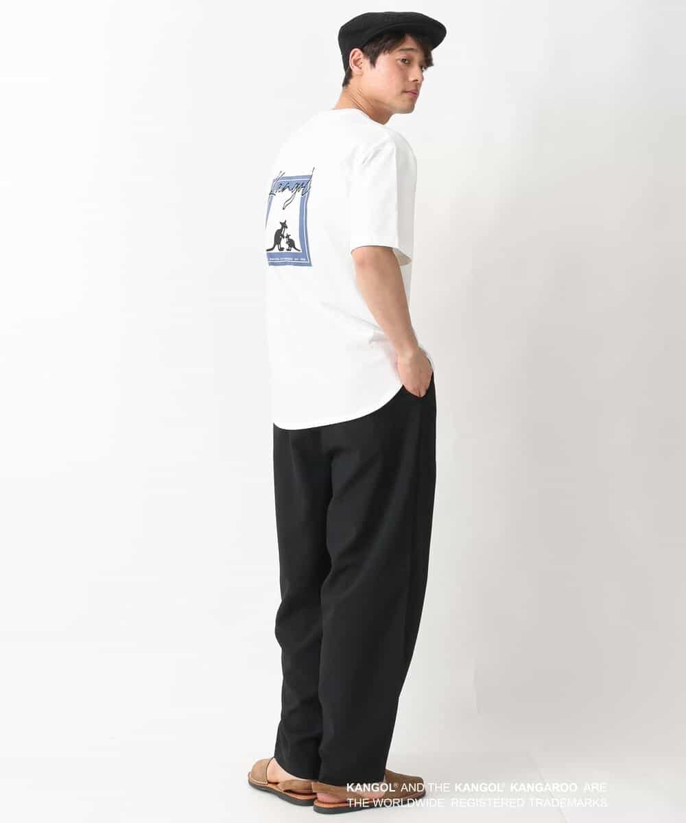 KHKGV15059 a.v.v MEN(アー・ヴェ・ヴェ) 【KANGOL】スクエアプリントロングシルエットTシャツ ホワイト