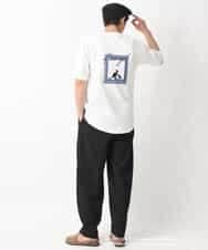 KHKGV15059 a.v.v MEN(アー・ヴェ・ヴェ) 【KANGOL】スクエアプリントロングシルエットTシャツ ホワイト