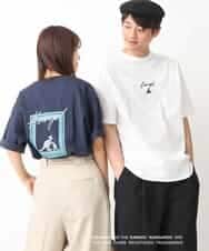 KHKGV15059 a.v.v MEN(アー・ヴェ・ヴェ) 【KANGOL】スクエアプリントロングシルエットTシャツ ホワイト