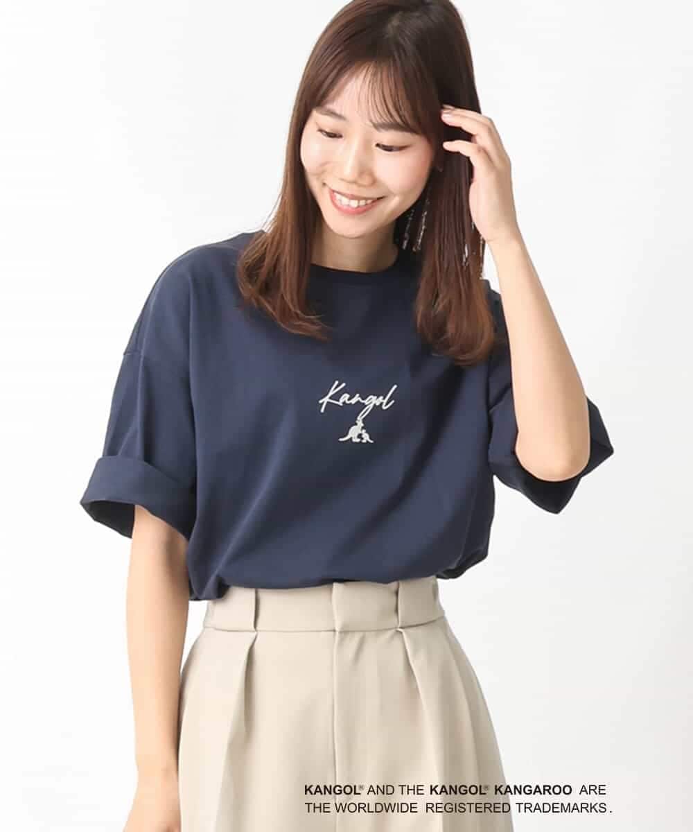 KHKGV15059 a.v.v MEN(アー・ヴェ・ヴェ) 【KANGOL】スクエアプリントロングシルエットTシャツ ホワイト