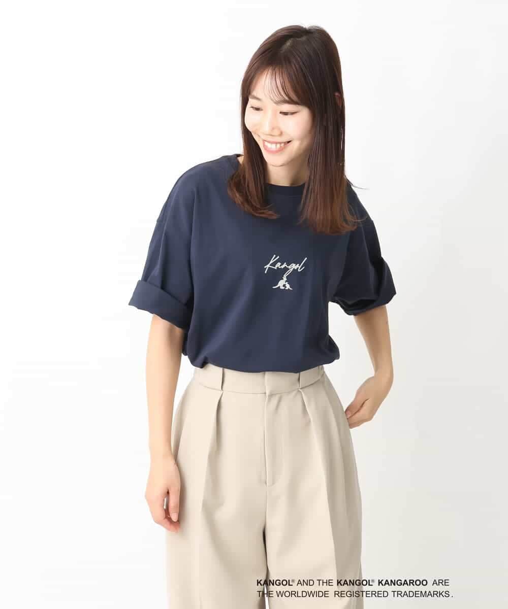KHKGV15059 a.v.v MEN(アー・ヴェ・ヴェ) 【KANGOL】スクエアプリントロングシルエットTシャツ ホワイト