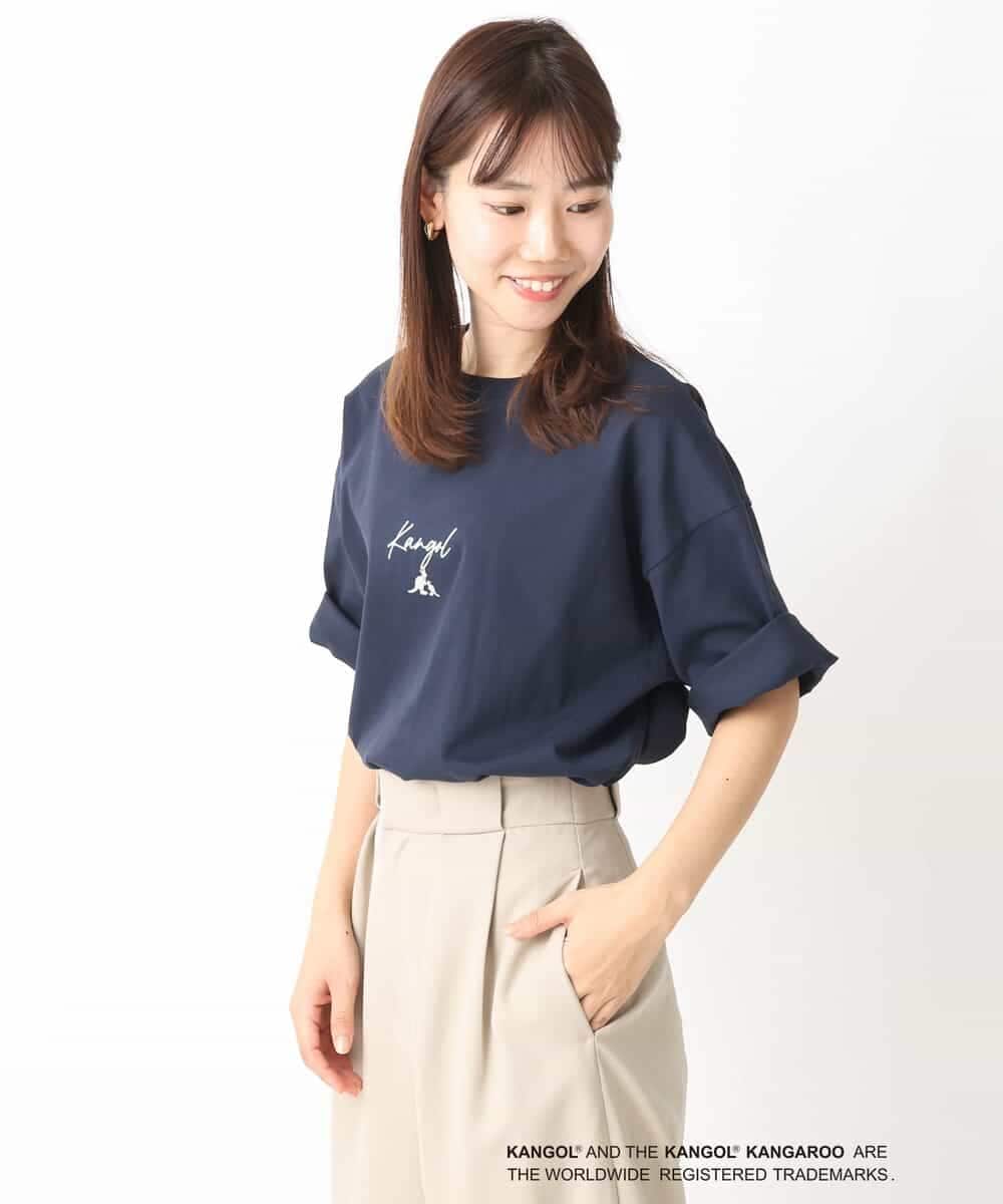 KHKGV15059 a.v.v MEN(アー・ヴェ・ヴェ) 【KANGOL】スクエアプリントロングシルエットTシャツ ホワイト
