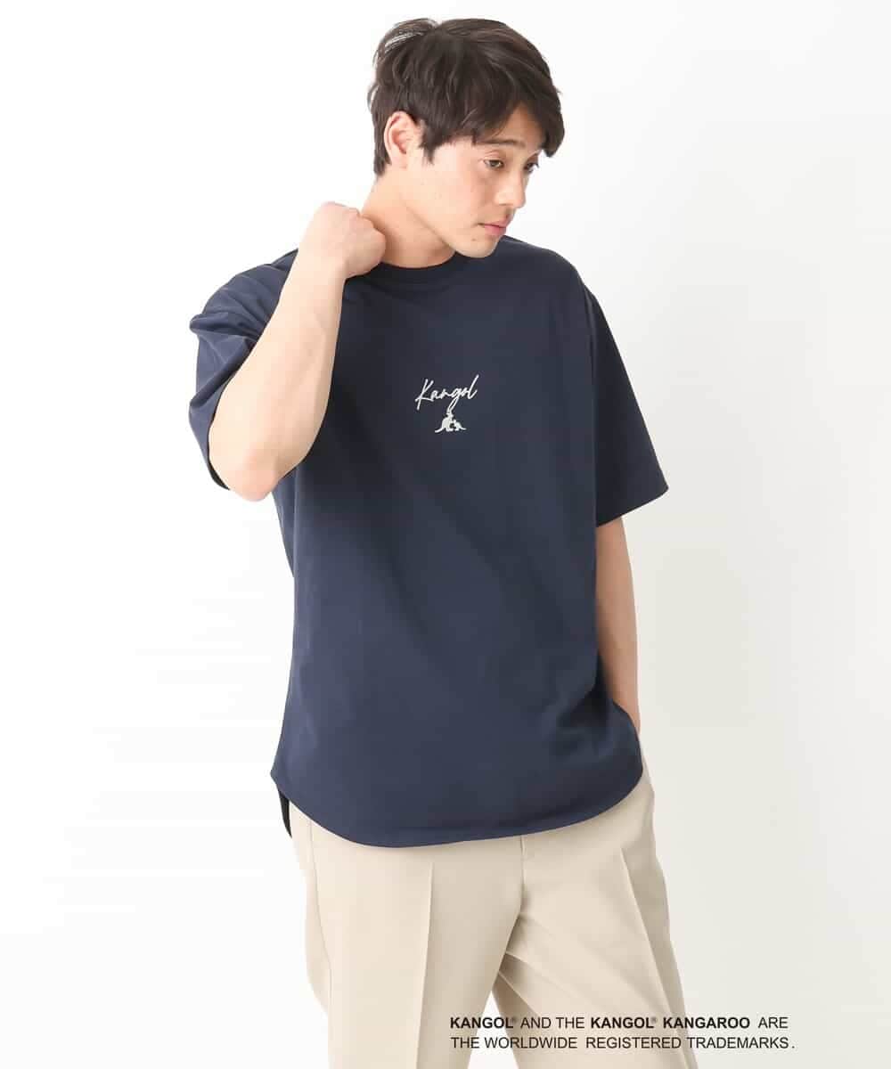 KHKGV15059 a.v.v MEN(アー・ヴェ・ヴェ) 【KANGOL】スクエアプリントロングシルエットTシャツ ホワイト