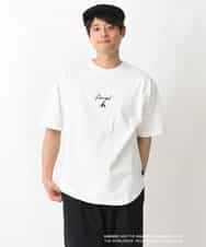 KHKGV15059 a.v.v MEN(アー・ヴェ・ヴェ) 【KANGOL】スクエアプリントロングシルエットTシャツ ホワイト