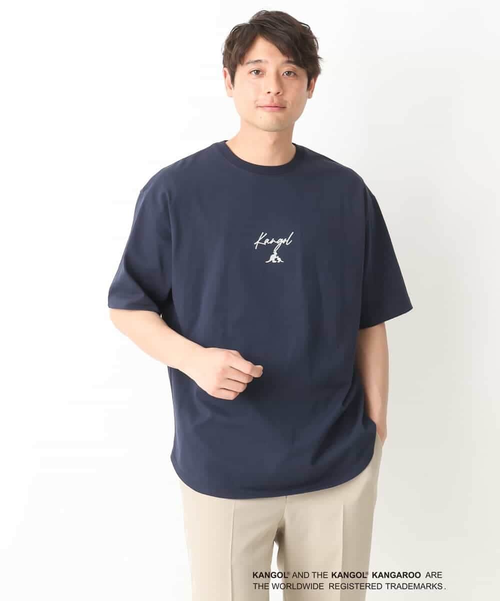 KHKGV15059 a.v.v MEN(アー・ヴェ・ヴェ) 【KANGOL】スクエアプリントロングシルエットTシャツ ホワイト