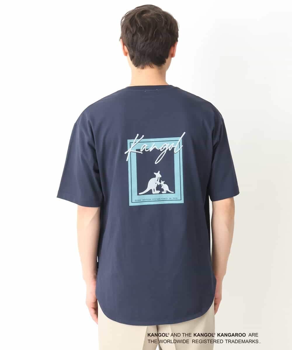 KHKGV15059 a.v.v MEN(アー・ヴェ・ヴェ) 【KANGOL】スクエアプリントロングシルエットTシャツ ホワイト