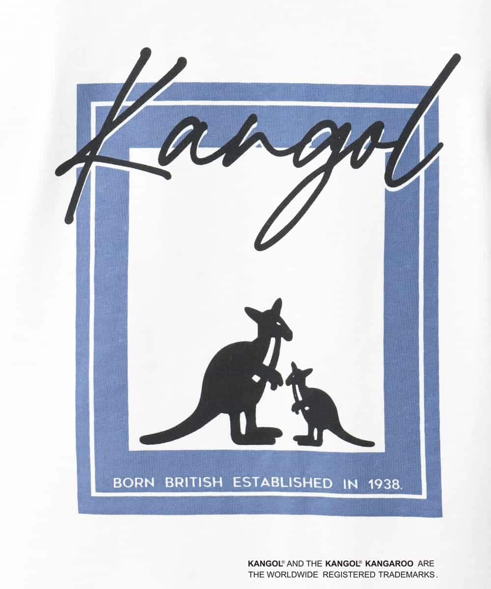 KHKGV15059 a.v.v MEN(アー・ヴェ・ヴェ) 【KANGOL】スクエアプリントロングシルエットTシャツ ホワイト