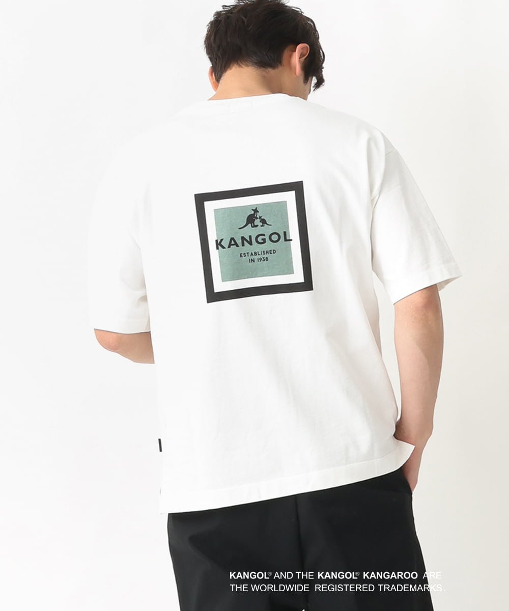 KHKGV16054 a.v.v MEN 【KANGOL】スクエアプリントワイドシルエットTシャツ