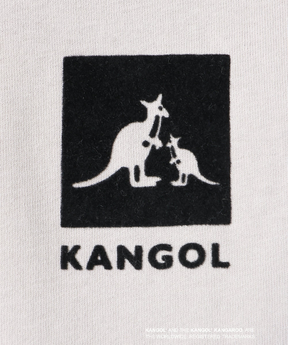 KHKGV16054 a.v.v MEN(アー・ヴェ・ヴェ) 【KANGOL】スクエアプリントワイドシルエットTシャツ ライトグレー