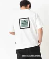 KHKGV16059 a.v.v MEN(アー・ヴェ・ヴェ) 【KANGOL】スクエアプリントワイドシルエットTシャツ ホワイト