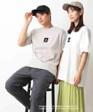 KHKGV16059 a.v.v MEN(アー・ヴェ・ヴェ) 【KANGOL】スクエアプリントワイドシルエットTシャツ ライトグレー