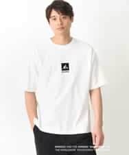 KHKGV16059 a.v.v MEN(アー・ヴェ・ヴェ) 【KANGOL】スクエアプリントワイドシルエットTシャツ ライトグレー